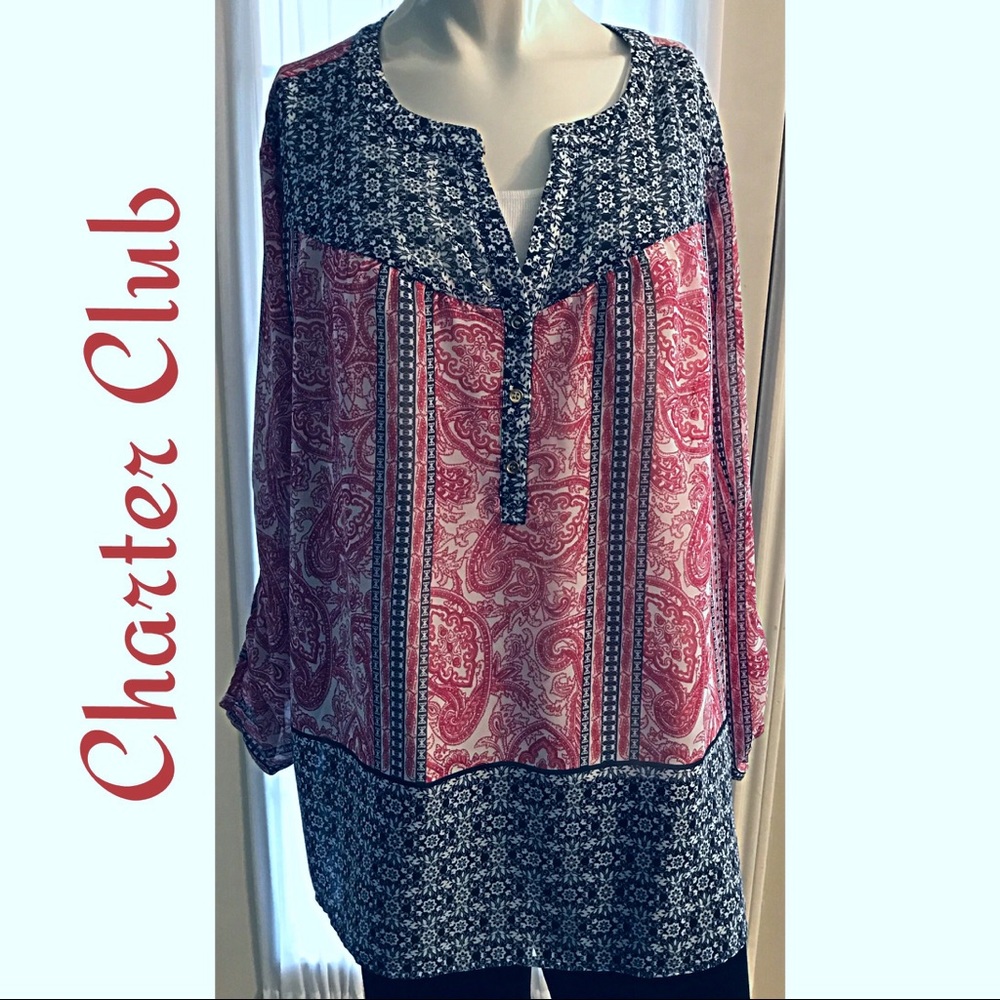 Charter Club Sheer Top Size XL 18